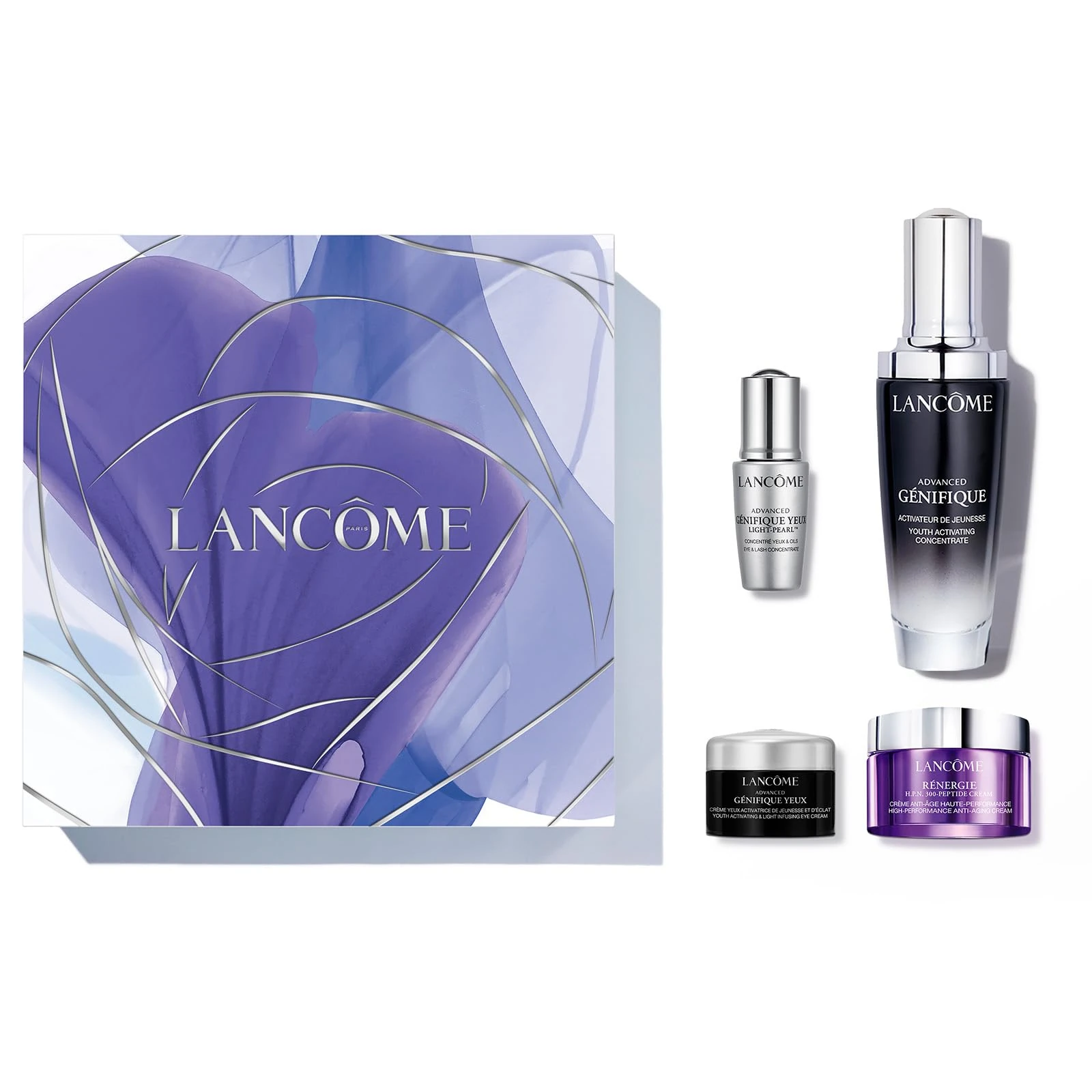 Lancôme Advanced Génifique Gift Set with Advanced Génifique Serum, 50Ml, Advanced Génifique Eye Light-Pearl Serum, 5Ml, Advanced Génifique Eye Cream, 5Ml and Rénergie H.P.N. 300-Peptide Cream, 15Ml