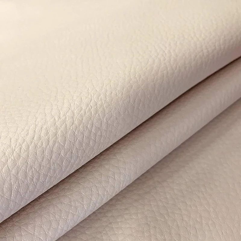 Leatherette Fabric for Upholstery 140 cm Wide. Soft Faux Leather for Furniture, Home, Accessories, Crafts, Crafts, Synthetic Leather, 100% Spain (Beige, 50 cm)