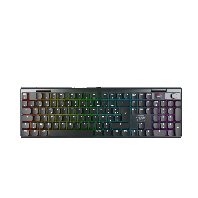 CHERRY XTRFY MX 10.1 Wireless, Mechanical Low-Profile Gaming Keyboard, French Layout (AZERTY), Multi-Device Keyboard, MX LP 2.0 RED Switches, Black