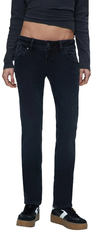 LTB Jeans Molly Women's 200 Black Low Rise Cotton Blend Jeans Size 8 12, Black, 34W x 30L