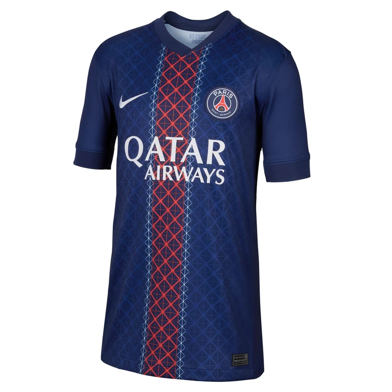 NIKE Unisex Kids Paris Saint-Germain Dri-FIT Jersey Season 2025/2026 Stadium Home T-Shirt, Midnight Navy/Midnight Navy/White, 134-140