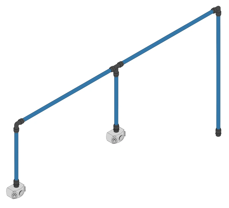 Sealey CASKIT228, 28mm-CASKIT228 John Guest 12m 2-Drop Air Supply System Kit, 28mm, Blue