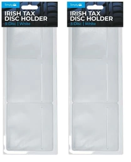 Simply ITDH003 White Irish Tax 3-Disc Holder - Self Cling & Easy Removal for Road Tax and Insurance Certificates (Pack of 2) - Image 1