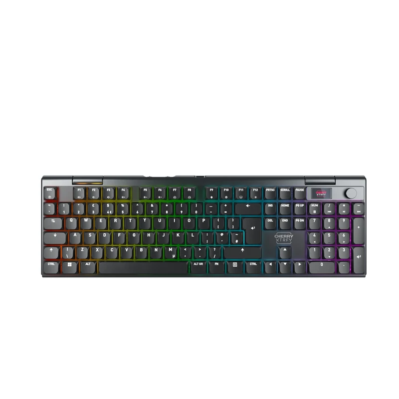 CHERRY XTRFY MX 10.1 Wireless, Mechanical Low-Profile Gaming Keyboard, UK Layout (QWERTY), Multi-Device Keyboard, MX LP 2.0 RED Switches, Black