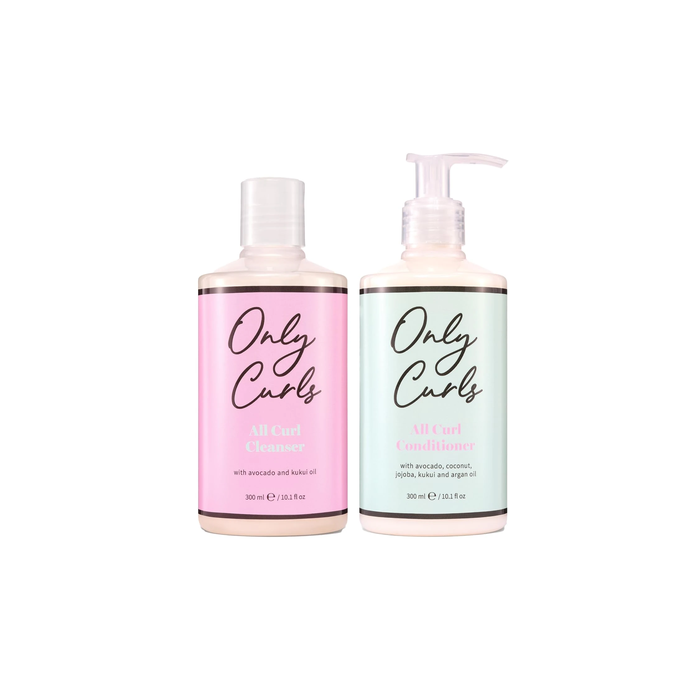 Only Curls Cleansing Bundle, 300ml x2, Curly Hair Shampoo and Conditioner, Sulphate-free, Nourishing, Gentle & Detangling, Hydrated & Frizz-Free, Vegan & Cruelty Free, For All Curly Hair Types