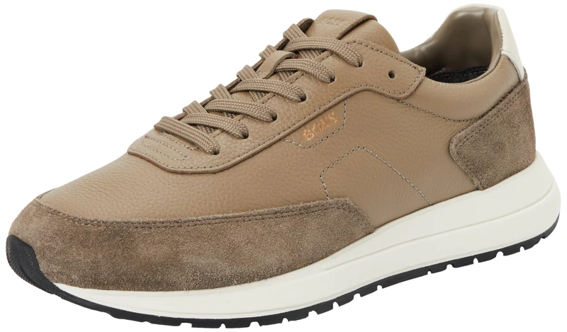BOSS Men's Vinston_Runn_sdgrlt Trainers, Dark Beige, 10 UK