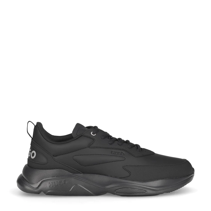 HUGO Men's Leon_Runn_pu Trainers, Black, 9.5 UK