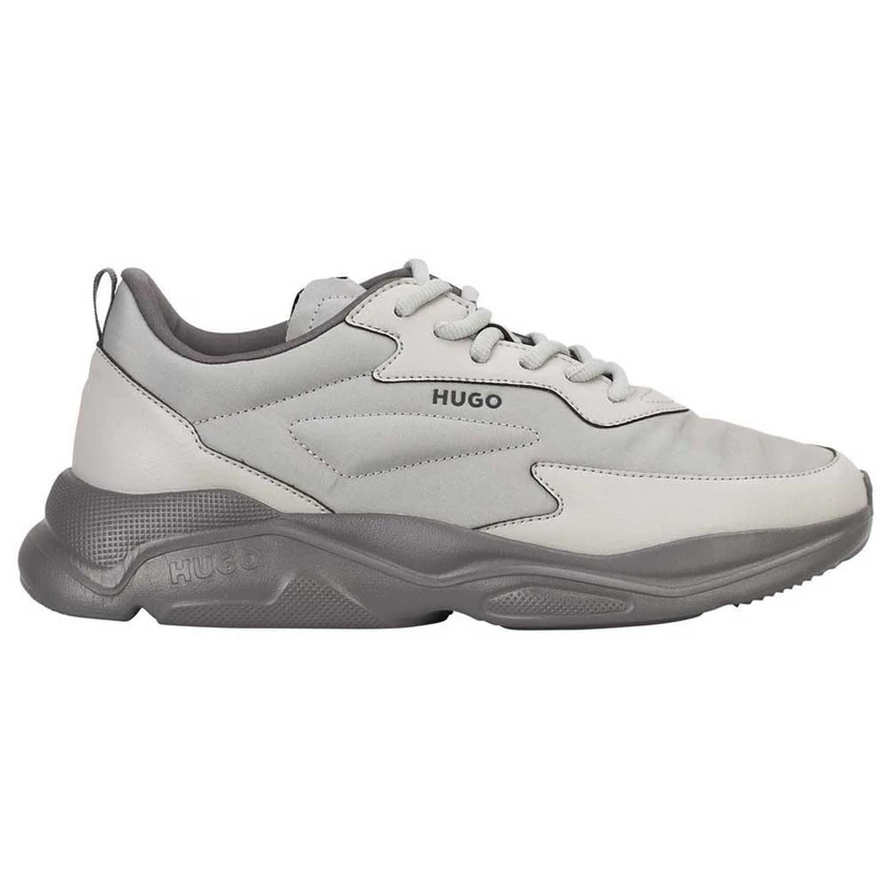 HUGO Men's Leon_Runn_Puny Trainers, Open Grey, 9.5 UK