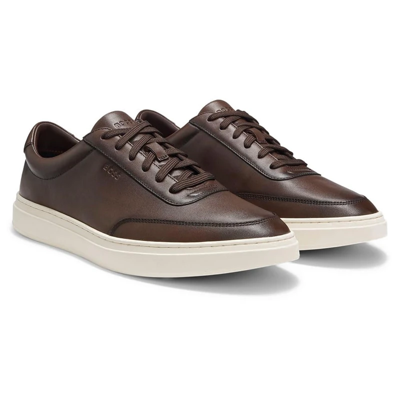 BOSS Men's Kieran_Tenn_buox Tennis Trainers, Dark Brown, 9.5 UK - Image 1