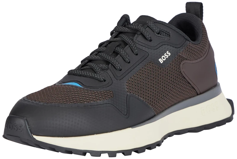 BOSS Men's Jonah_Runn_Meth Trainers, Open Brown, 9.5 UK