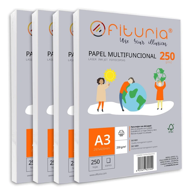 Ofituria A3 250g Paper Pack - 1000 White Sheets for Printing