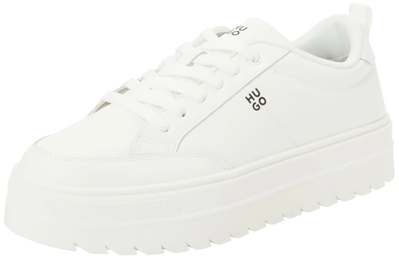 HUGO Women's Lyssa_Tenn_bpdb Trainers, White, 6 UK