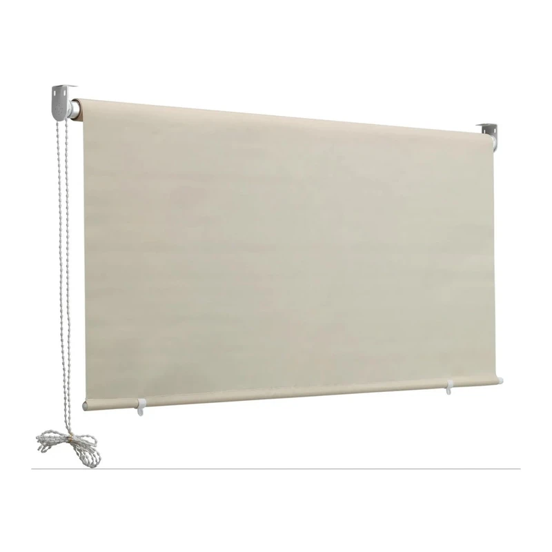 Fall Awning 150 x 250 cm with Aluminium Roller, Beige External Sunshade, Ceiling Attachment Included