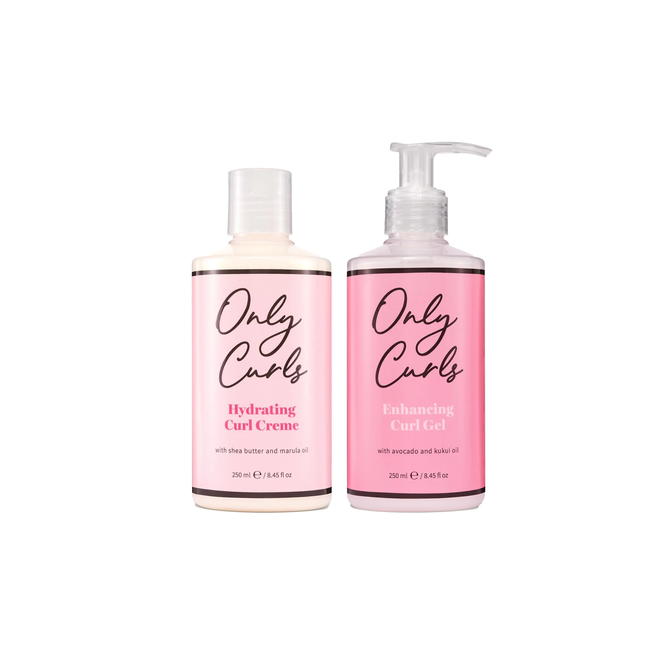 Only Curls Styling Bundle, 250ml x2, Curly Hair Products, Curl Cream & Enhancing Curl Gel, Curl Defining Set, Frizz-Free, Sulphate-Free, For All Curly Hair Types