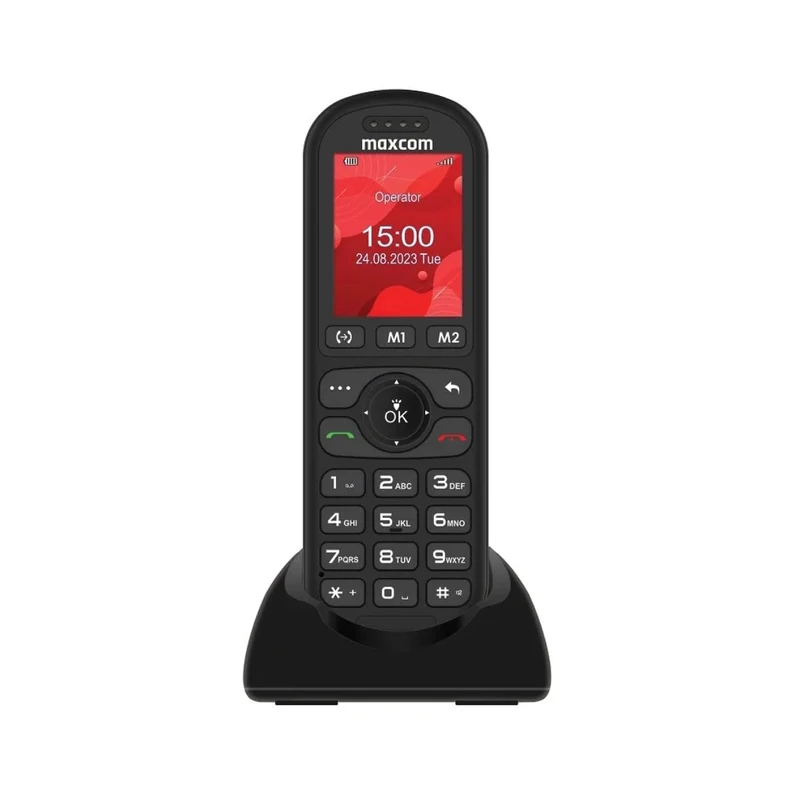 Maxcom MM39D-SE Cordless Mobile Desk Phone for Home and Office use with SIM Card - No Landline Required USB-C Desktop Charger - UK Plug - Black