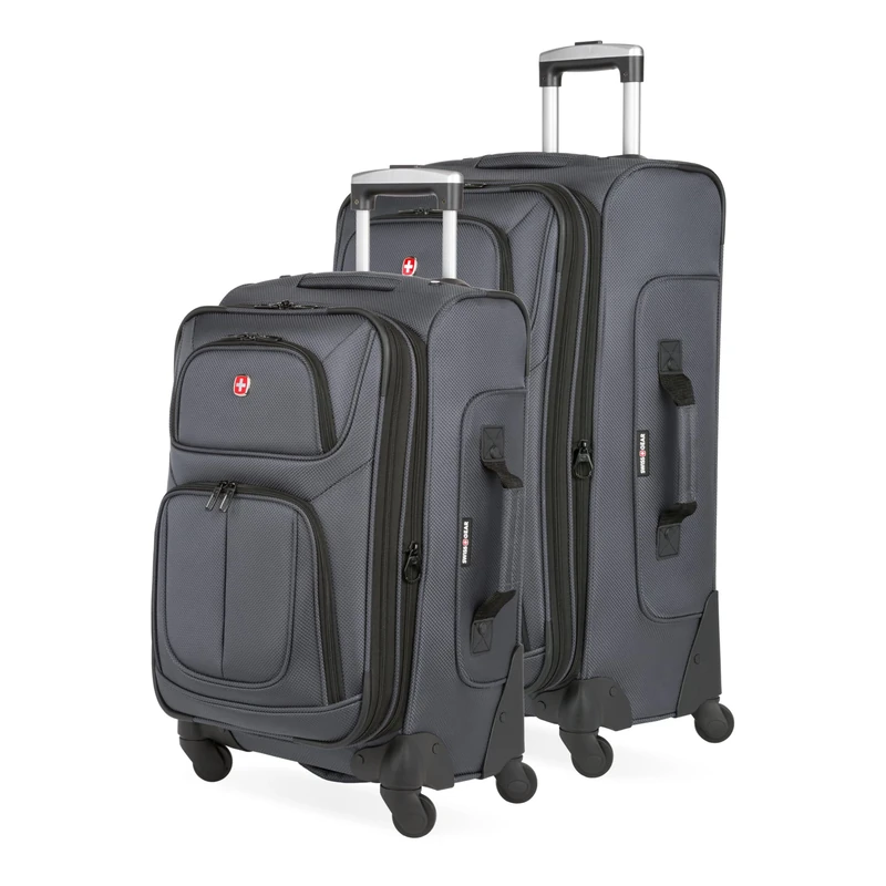 SwissGear Sion Softside Expandable Luggage, Dark Grey, 2-Piece Set (21/25), Dark Grey, 2-Piece Set (21/25), Sion Softside Expandable Luggage