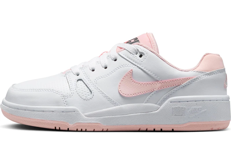 NIKE Boy's Unisex Kids Full Force Low Gym Shoes, White Echo Pink Bright Mango Black, 5 UK Child