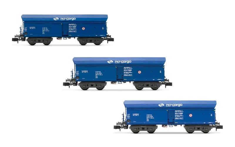 Arnold HN6565 PKP Cargo, 3-unit pack self-discharging wagons Falls, blue livery, epVI Freight Wagons