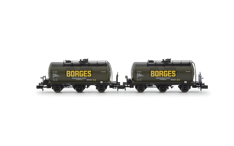 ARNOLD HN6673 RENFE, 2-unit set 3-axle tank wagons Borges, epIII Freight Wagons