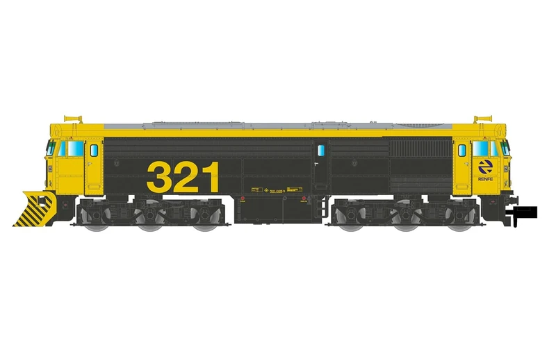 Arnold HN2632 RENFE, diesel locomotive 321, with snow-plough, yellow-grey livery with yellow numbers, epV Diesel Locomotive