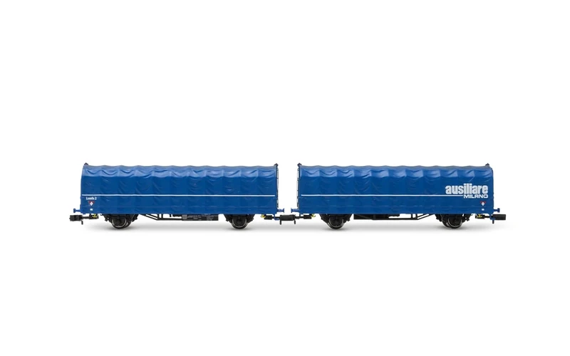 Arnold HN6698 FS, short-coupled double-wagon (2 x 2 axles) with tarpaulin, type Laails 2, Ausiliare Milano blue, epIV-V Freight Wagons