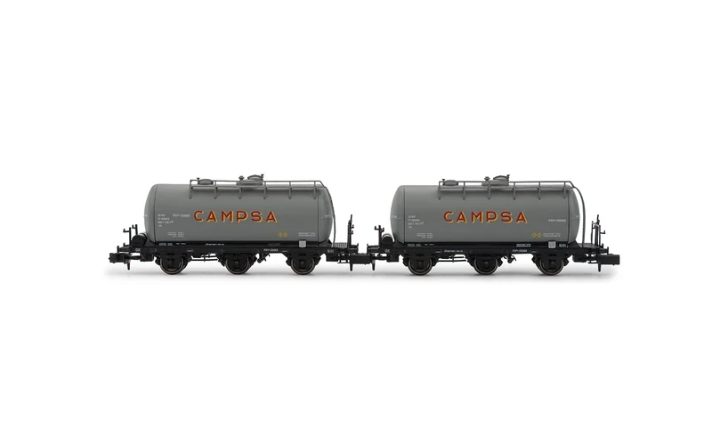 Arnold HN6674 RENFE, 2-unit set 3-axle tank wagons CAMPSA, 2nd livery, epIII Freight Wagons
