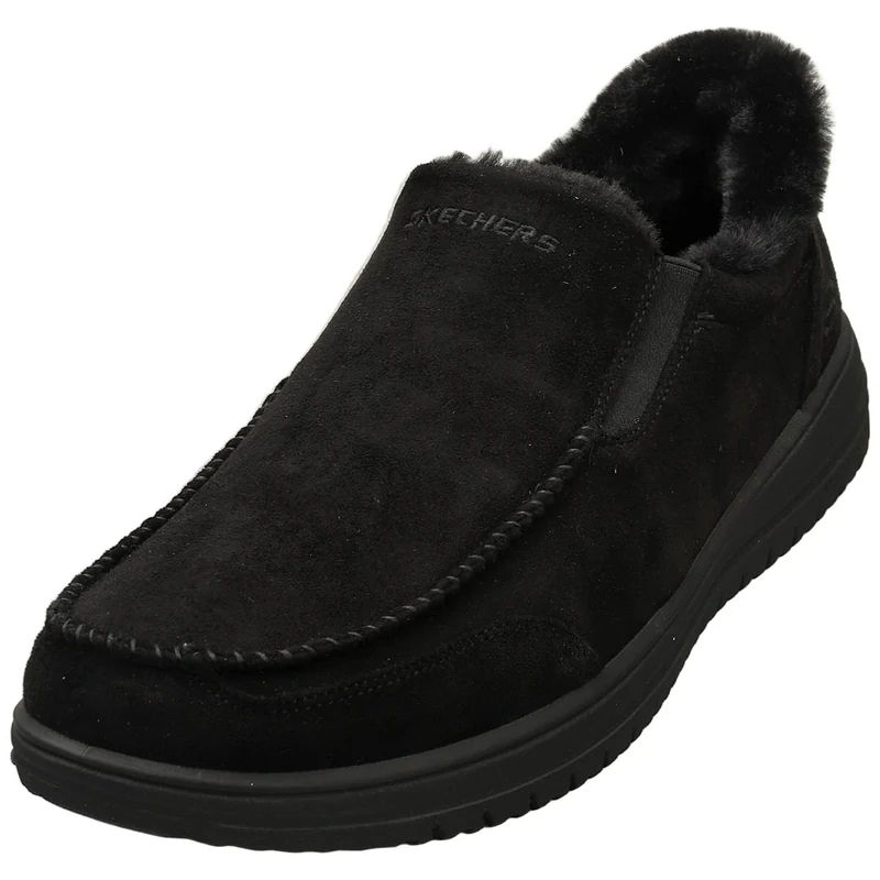 Skechers Men's Murette Scofield Slipper, Black Microfiber, 8.5 UK