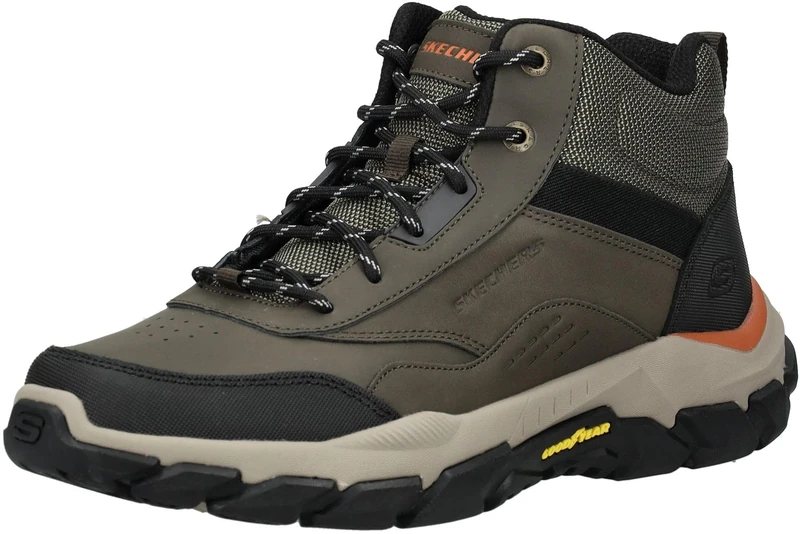 Skechers Men's Santoro Hopkins Hiking Boot, Olive Leather/Synthetic/Mesh, 12 UK
