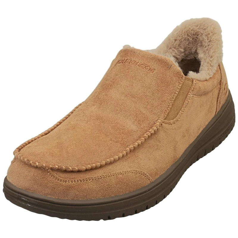 Skechers Men's Murette Scofield Slip-On Sneakers, Tan Microfiber, 8 UK - Image 1