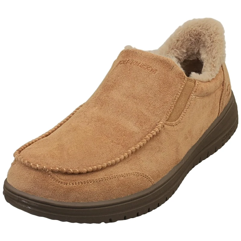Skechers Men's Murette Scofield Slipper, Tan Microfiber, 12 UK