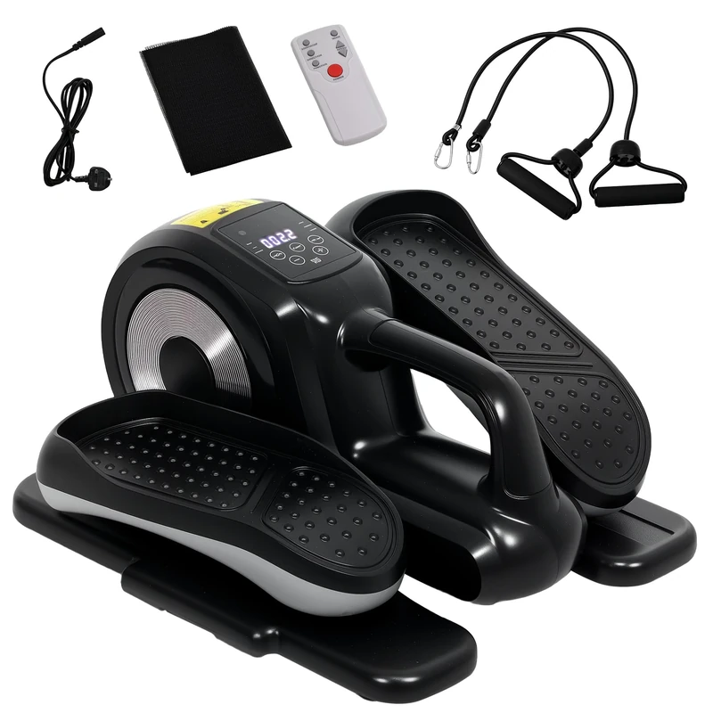 SPORTNOW Under Desk Electric Elliptical Machine for Home, Sit Down Pedal Exerciser for Seniors with 12 Programs, LCD Monitor, Compact with Remote Control & Non-Slip Pad