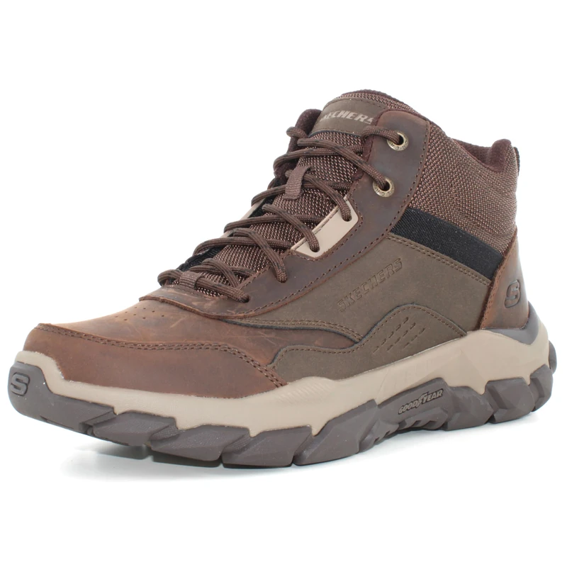 Skechers Men's Santoro Hopkins Hiking Boot - Cocoa Leather 8 UK
