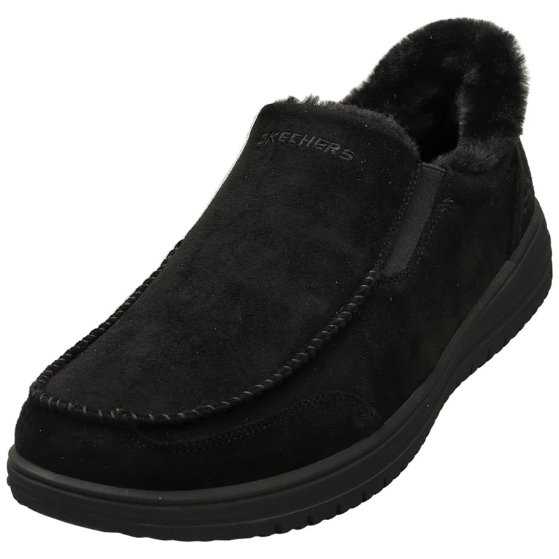 Skechers Men's Murette Scofield Slip-In Trainers, Black Microfiber, 9 UK