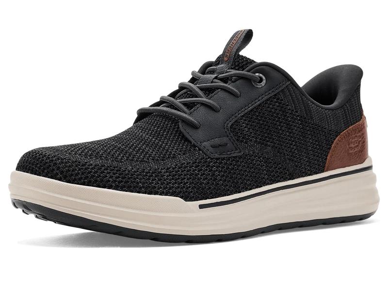 Skechers Men's Sterling Ramone Slip-On Sneakers, Black Knitted Mesh, 10.5 UK