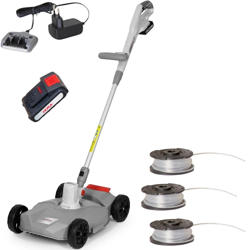 IKRA 2in1 Lawn Trimmer Lawn mower without cable IART 2030 F incl. battery, charger & 3 coils