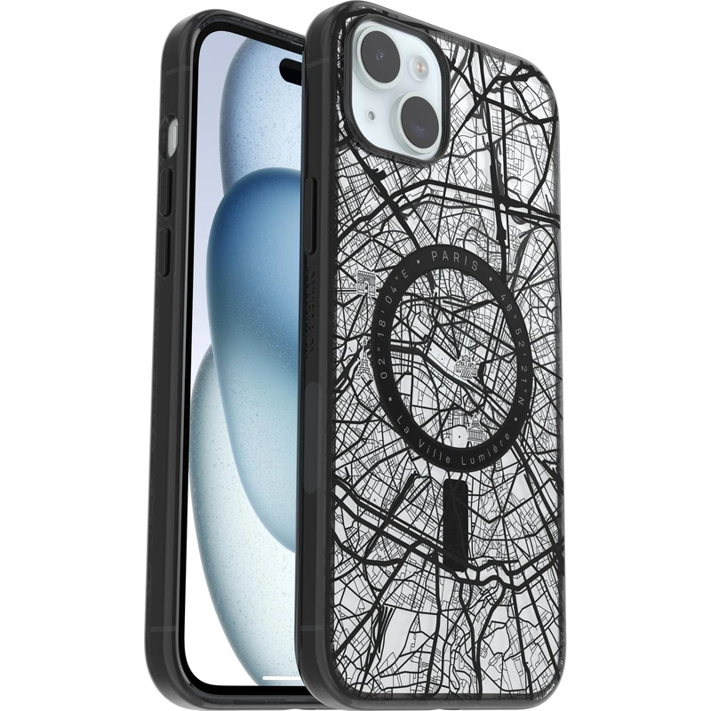 OtterBox Clear Case Series with MagSafe for iPhone 15 Plus, Shockproof, Drop Proof, Ultra-Slim, Protective Case, 3x Tested to Military Standard, Paris
