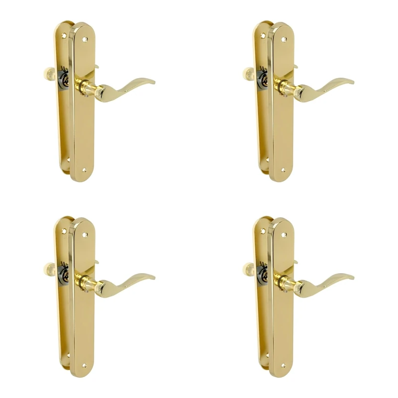 Amig - Set of 4 Brass Door Handles | Easy Installation with Screws Included | Ergonomic & Timeless Design | Durable Steel & Zamak Construction | Mattes Chrome Metal