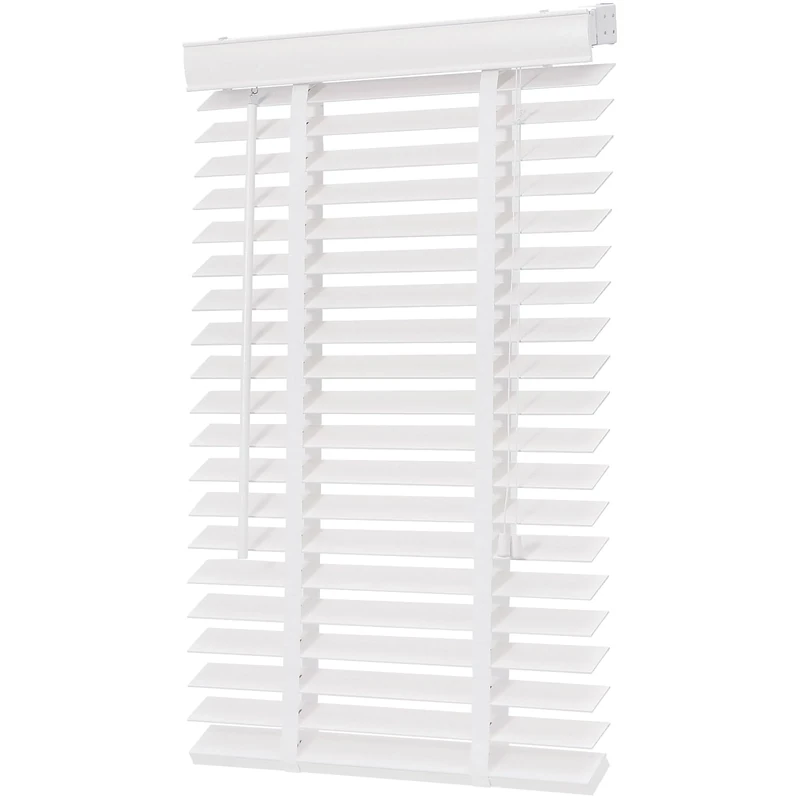 Sekey Wooden Venetian Blind 50 mm Real Wood Adjustable Blind 60 x 200 cm White