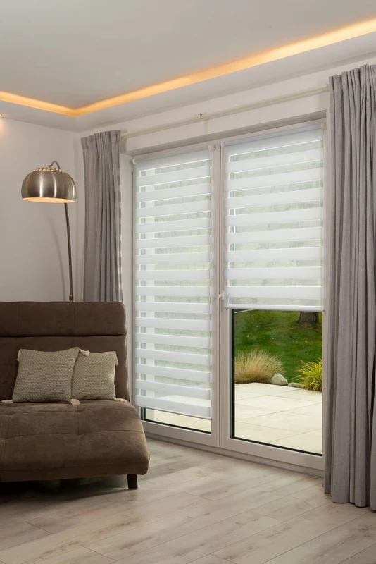 K-home Madrid Klemmfix Double Roller Blind, No Drilling Required, White, 100 x 250 cm (W x L)