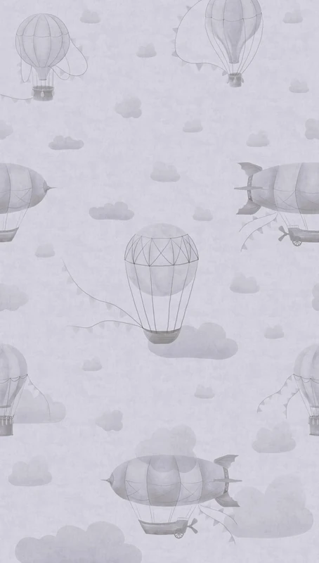 A.S. Création Lilly & Luis Non-Woven Wallpaper with Clouds in Grey - 8,80 x 0,53 m Wallpaper for Kids Made in Germany - 770612