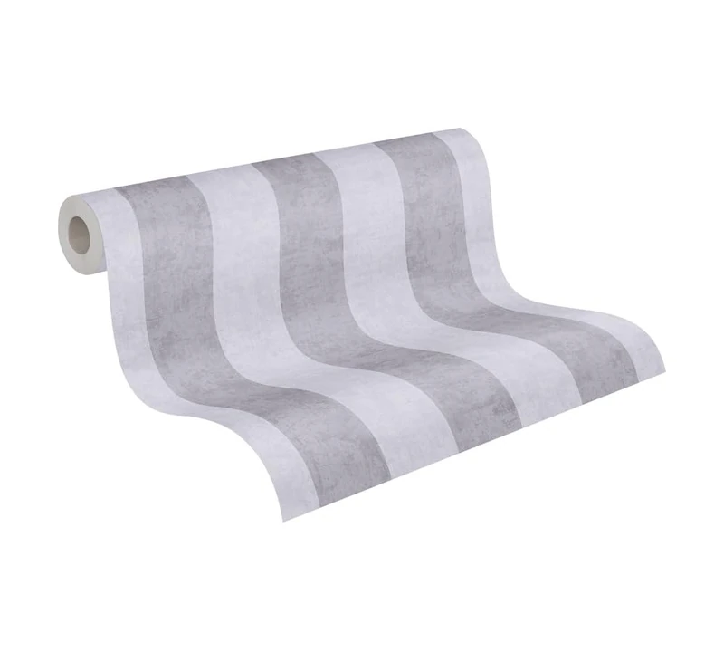 A.S. Création Lilly & Luis Non-Woven Wallpaper with Stripes in Grey – 10,05 x 0,53 m Wallpaper for Kids – 770783