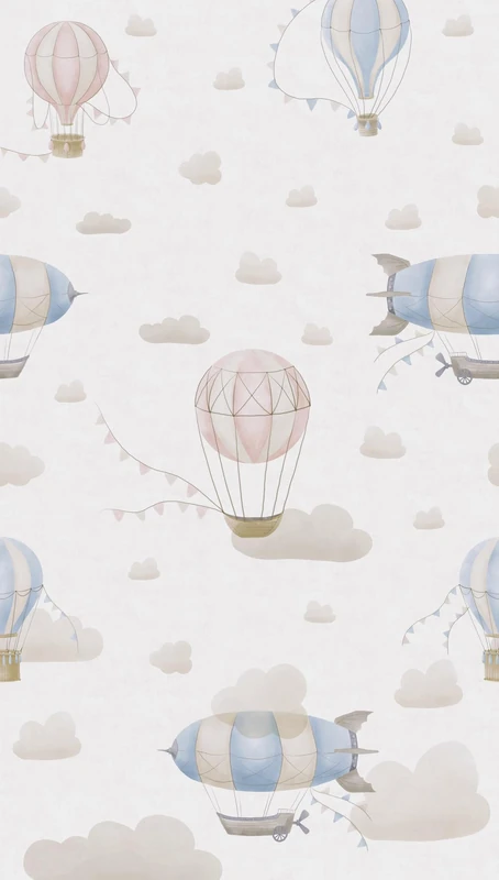 A.S. Création Lilly & Luis Non-Woven Wallpaper with Clouds in Blue, Cream, Pink – 8,80 x 0,53 m Wallpaper for Kids – 770611 - Image 1