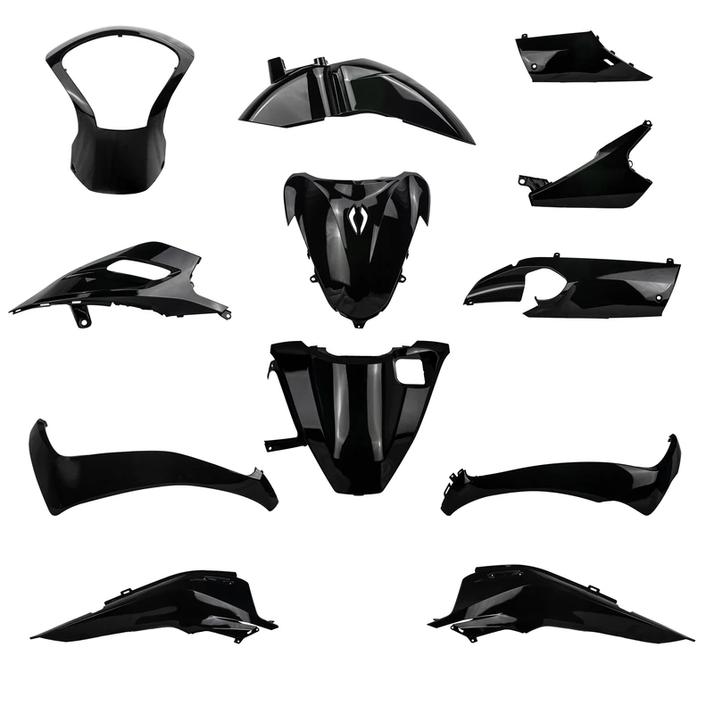 Ony by Camamoto Complete Plastic Trim Kit for Honda SH 125-150cc Start and Stop 2013-2014-2015-2016 Gloss Black Color 13 Pieces