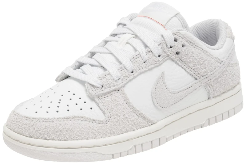 NIKE Women's Dunk Low Sneaker, Summit White Photon Dust University Red, 4 UK