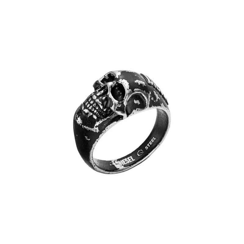 Diesel Men's Stainless Steel Nugget Rings Matte Black