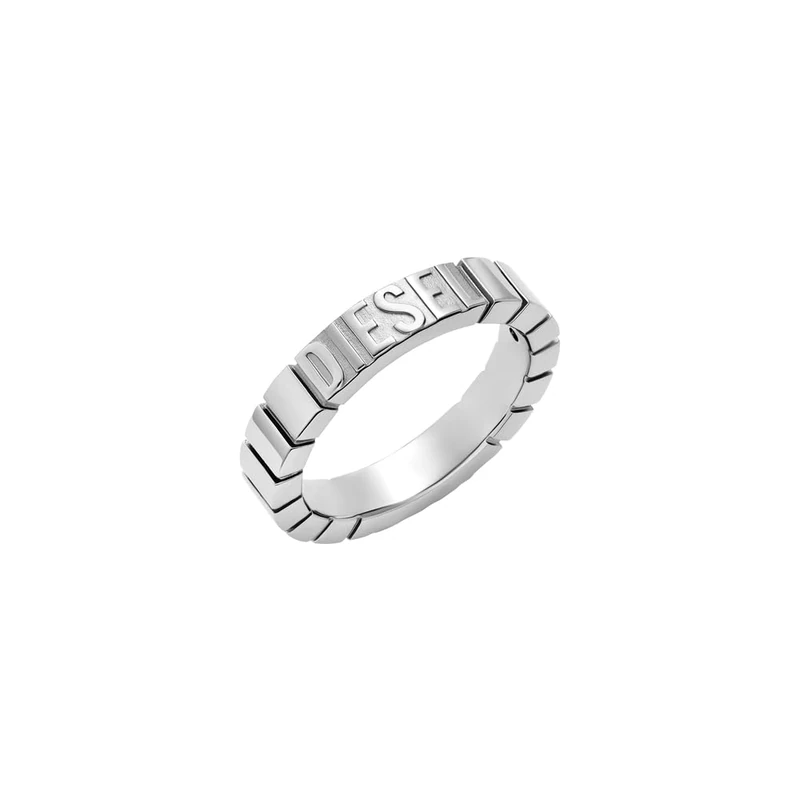 Diesel Men's Stainless Steel Band Rings Matte Silver