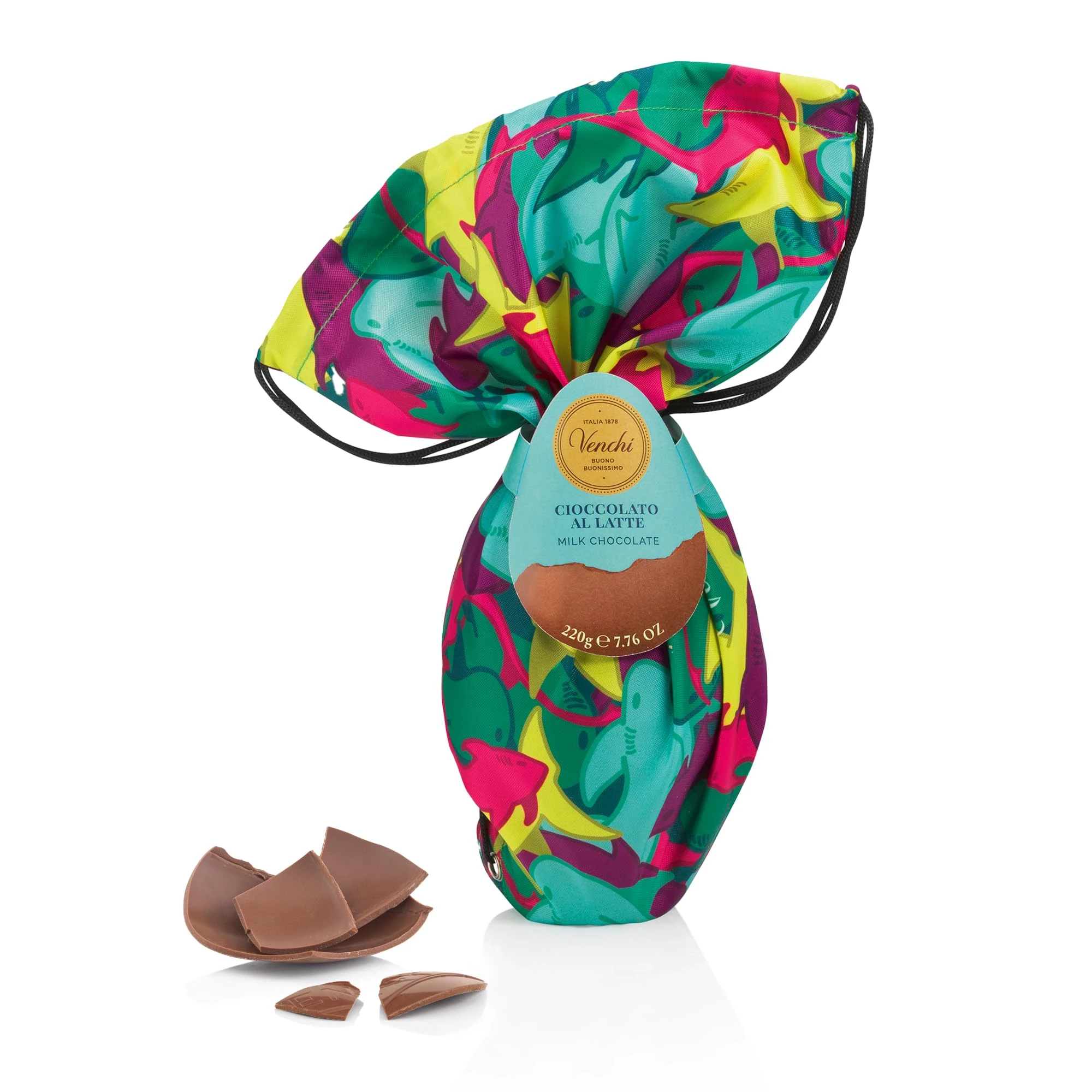 Venchi - Chocolate Egg, Milk Chocolate Flavour, with Rucksack for Children and Teens, Gluten Free, 220 gr, Easter Collection, Gift Idea