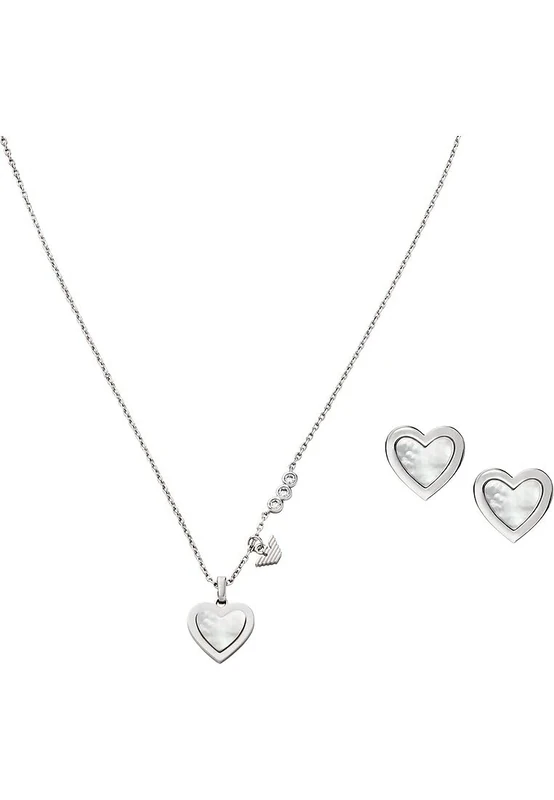 Emporio Armani Women's Silver-Tone Brass Necklace Set, EGS3228SET
