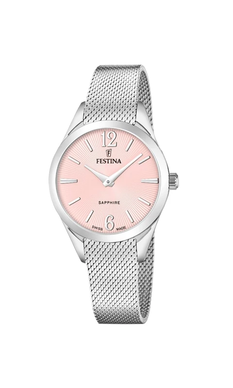 Festina Swiss Made Ladies Steel Watch with Mesh Bracelet F20076/2