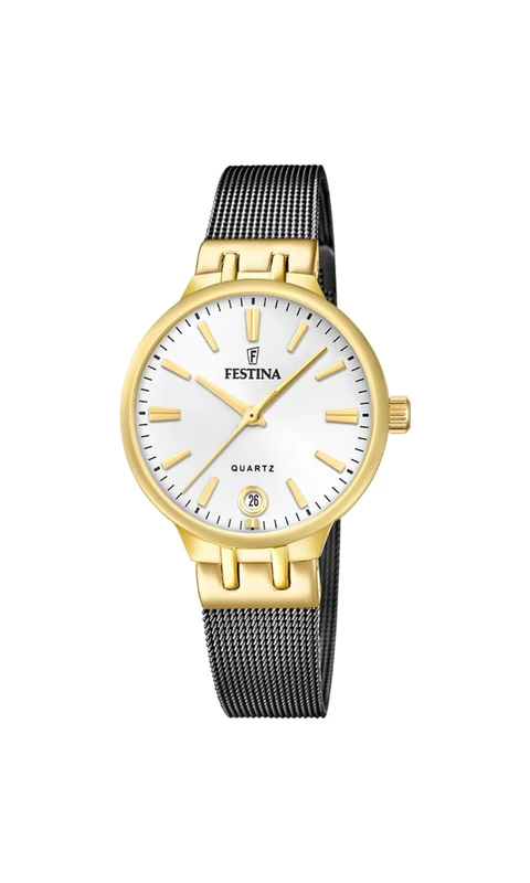 Festina Ladies Gold PVD-Plated Steel Watch with Mesh Bracelet F20714/1